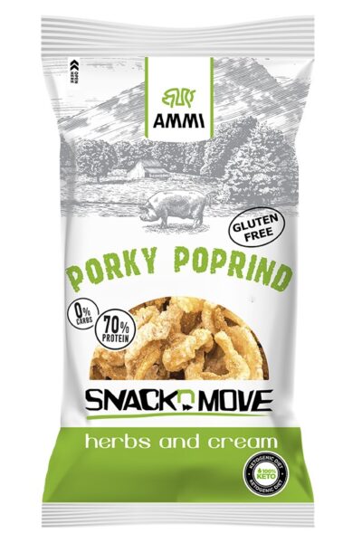 Prażynki wieprzowe Keto - zioła i śmietanka AMMI