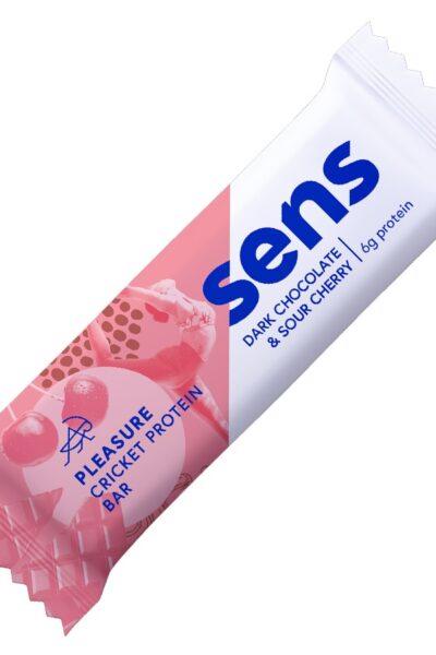 Baton proteinowy z mąką ze świerszczy - gorzka czekolada i wiśnia Sens Pleasure
