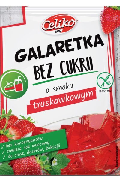 Galaretka bez cukru truskawkowa bez glutenu Celiko 14g