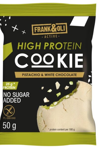 Ciastko proteinowe z pistacjami i białą czekoladą Frank&Oli