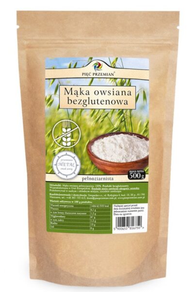 Mąka owsiana bezglutenowa Pięć Przemian 500g