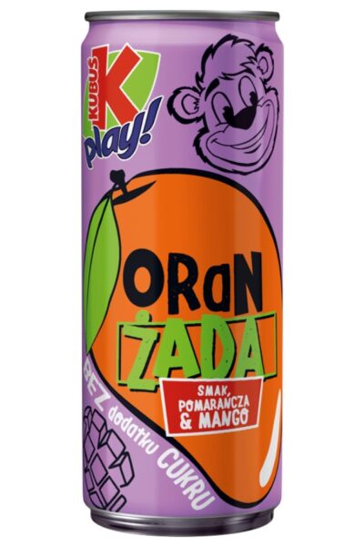 Kubuś Play Oranżada bez dodatku cukru - mango i pomarańcza 250 ml