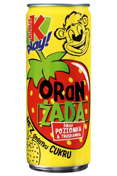 Kubuś Play Oranżada bez dodatku cukru - truskawka i poziomka 250 ml