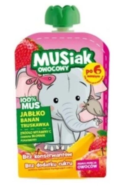 Mus owocowy jabłko banan truskawka MUSIAK