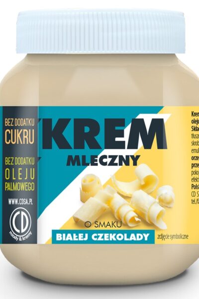 Krem o smaku białej czekolady bez dodatku cukru i bez oleju palmowego CD