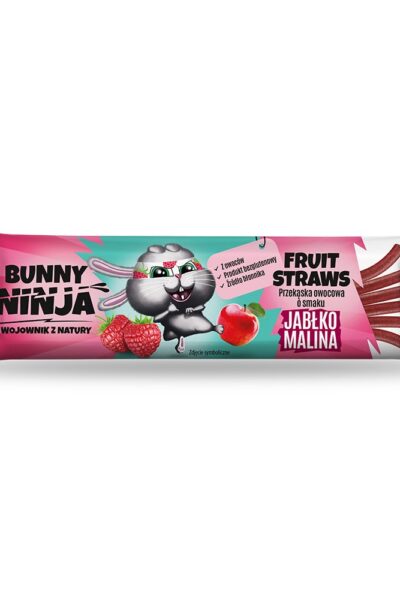 Przekąska owocowa o smaku jabłko-malina Fruit Straws Bunny Ninja