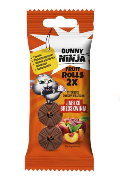 Przekąska owocowa o smaku jabłko-brzoskwinia Double Rolls Bunny Ninja