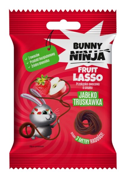 Przekąska owocowa o smaku jabłko-truskawka Fruit Lasso Bunny Ninja