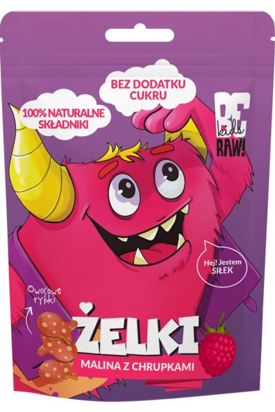 Żelki malina z chrupkami BeRaw Kids