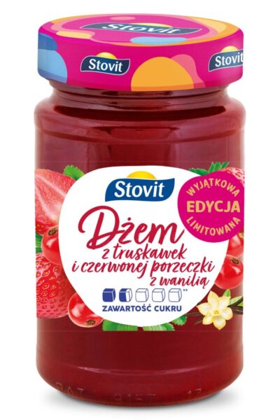 Dżem z truskawek i czerwonej porzeczki z wanilią Stovit 260g