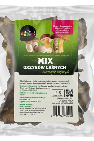 Leśne grzyby suszone krojone mix A To Dobre!