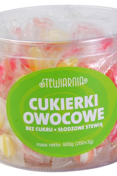 Cukierki owocowe bez cukru 600g (ok200 szt)