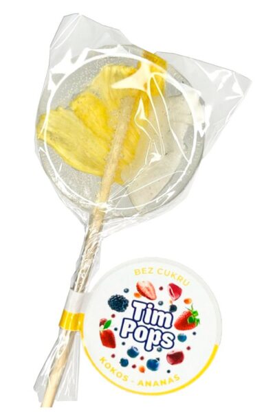 Lizak o smaku kokos-ananas bez dodatku cukru