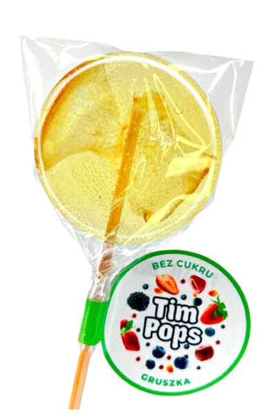 Lizak o smaku gruszki bez dodatku cukru