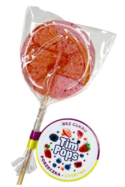 Lizak o smaku porzeczka - cytryna  bez dodatku cukru