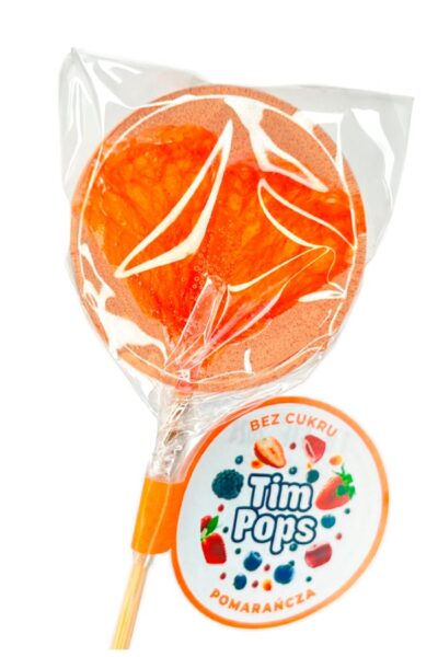 Lizak o smaku pomarańczowym bez dodatku cukru