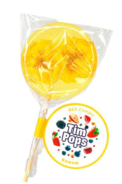 Lizak o smaku bananowym bez dodatku cukru