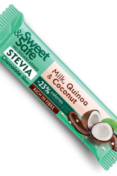 Baton z mlecznej czekolady - quinoa i kokos