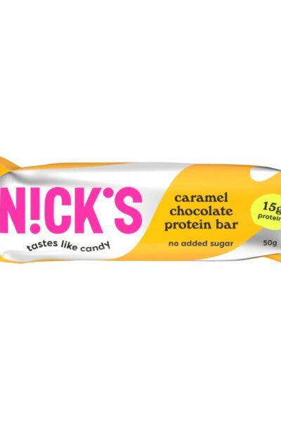 Baton proteinowy o smaku słonego karmelu w mlecznej czekoladzie Nick's