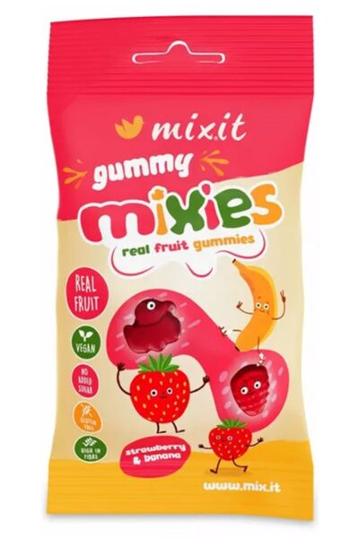 Owocowe Mixies - naturalne żelki o smaku truskawki i banana Mixit