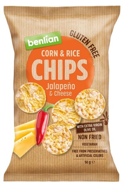 Chipsy kukurydziano-ryżowe - papryka jalapeno i ser Benlian