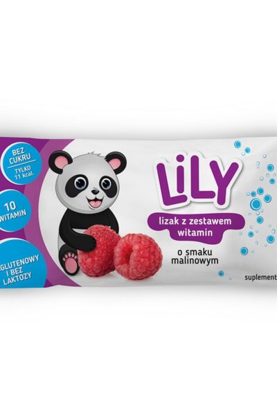 Lizak z zestawem witamin o smaku malinowym LILY