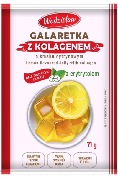Galaretka o smaku cytrynowym z dodatkiem hydrolizowanego kolagenu Wodzisław
