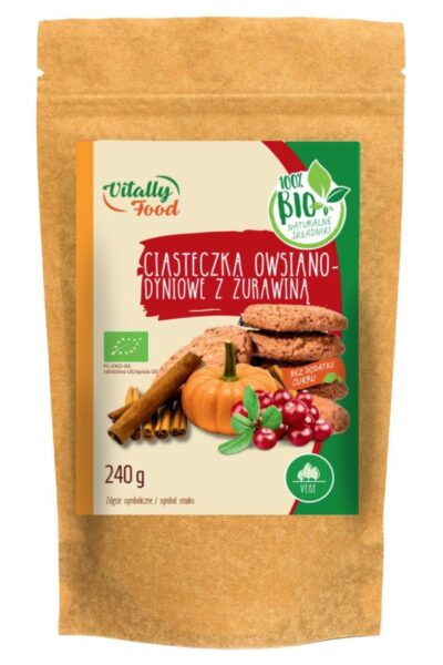 Mieszanka na ciasteczka owsiano - dyniowe z żurawiną Vitally Food BIO