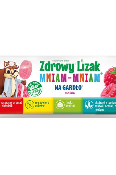 Zdrowy Lizak Mniam-Mniam na gardło o smaku malinowym Starpharma